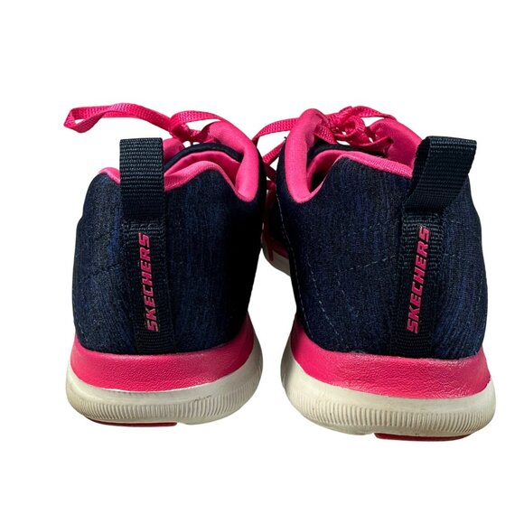 Skechers Womens Flex Sole 2.0 Navy Pink Athletic Shoes Sz 9 Memory Foam Comfort - Picture 5 of 13